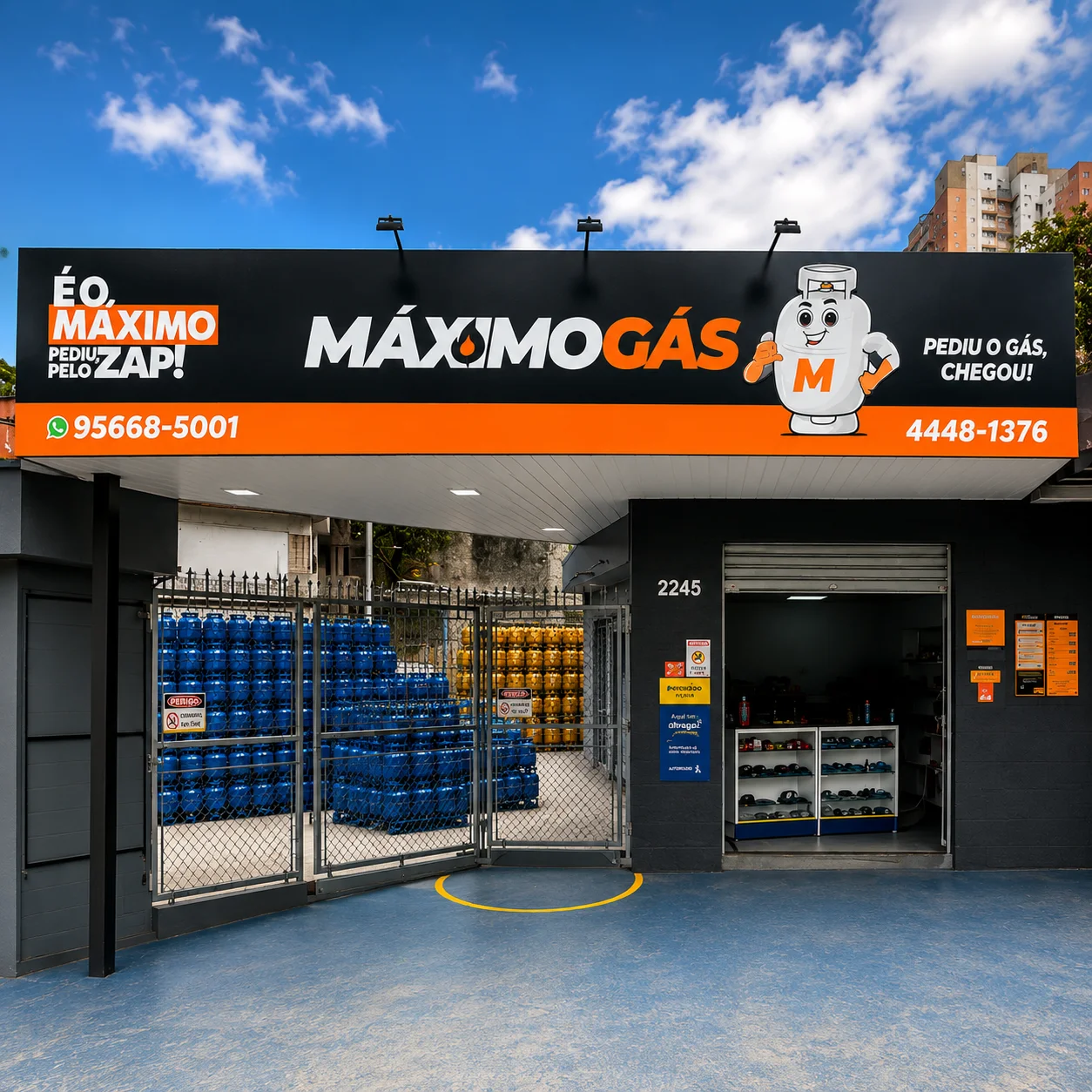 Fachada da loja Máximo Gás Cajamar
